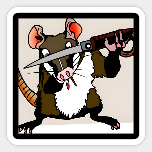 Gangsta rat Sticker by Roguex